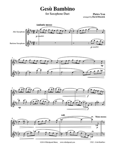 Gesu Bambino Alto/Baritone Sax Duet