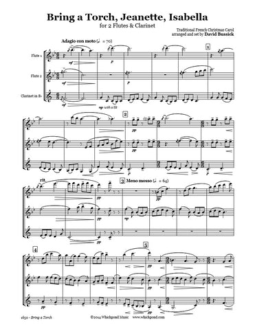 Bring a Torch, Jeanette, Isabella Flute/Clarinet Trio