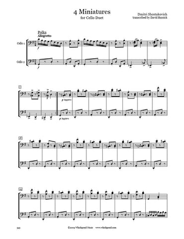Shostakovich 4 Miniatures Cello Duet