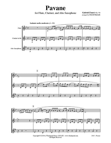 Fauré Pavane Flute/Clarinet/Sax Trio