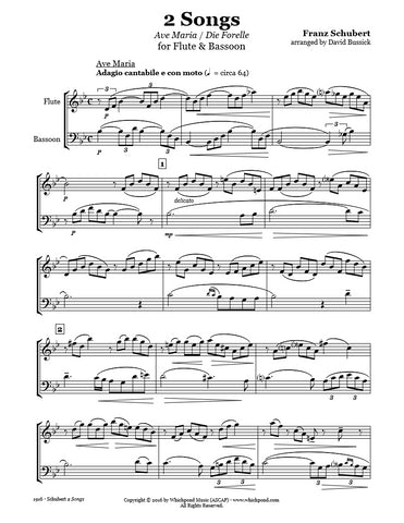 Schubert 2 Songs Flute/Bassoon Duet