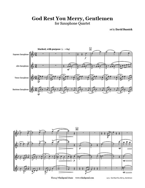 God Rest You Merry Gentlemen Saxophone Quartet