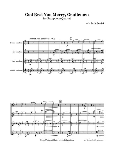 God Rest You Merry Gentlemen Saxophone Quartet