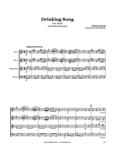 Gounod Drinking Song Double Reed Quartet