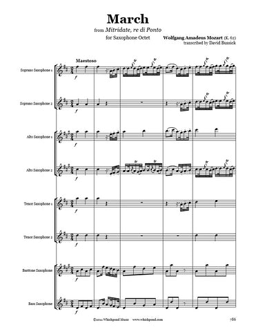 Mozart Mitridate March Saxophone Octet
