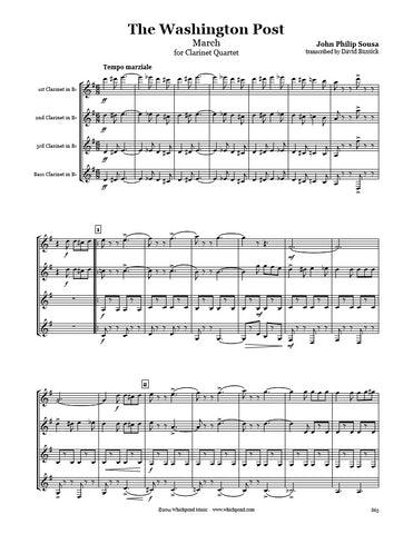 Sousa Washington Post Clarinet Quartet