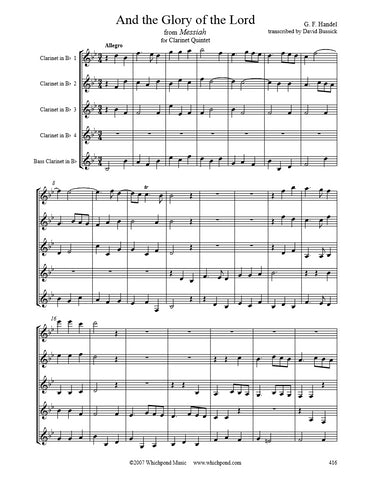Handel And The Glory Of The Lord Clarinet Quintet