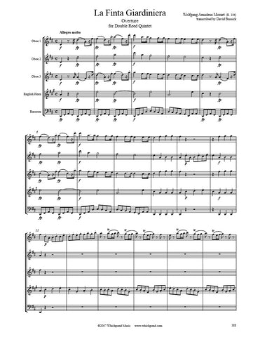 Mozart La Finta Giardiniera Overture Double Reed Quintet