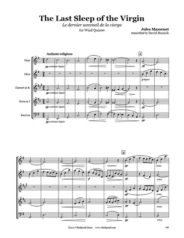 Massenet Last Sleep Of The Virgin Wind Quintet