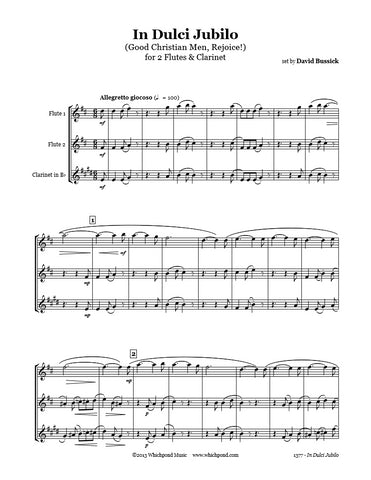 In Dulci Jubilo Flute/Clarinet Trio