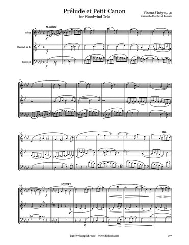 d'Indy Prelude and Canon Oboe/Clarinet/Bassoon Trio