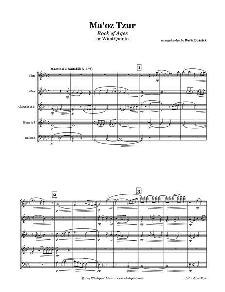 Maoz Tzur (Rock of Ages) Wind Quintet
