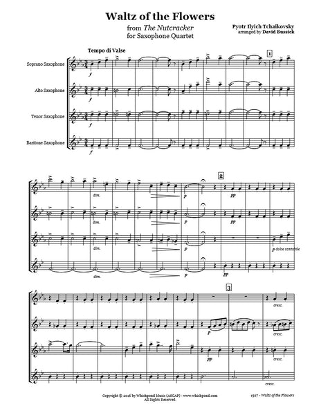 Nutcracker Waltz of the Flowers Saxophone Quartet
