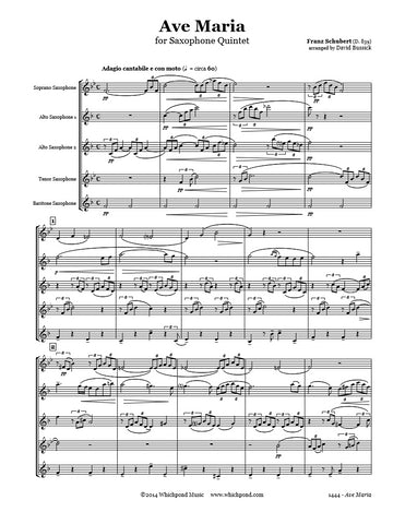 Schubert Ave Maria Saxophone Quintet