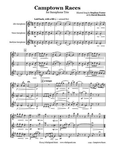 Foster Camptown Races Saxophone Trio