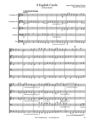 Vaughan Williams 8 English Carols Brass Quintet