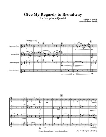 Cohan Give My Regards to Broadway Saxophone Quartet