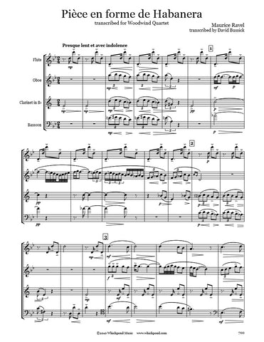 Ravel Habanera Wind Quartet