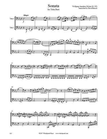 Mozart Sonata K. 292 Tuba Duet