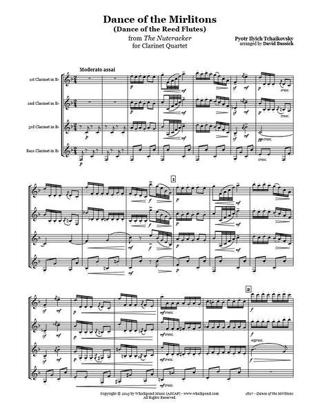 Nutcracker Dance of the Mirlitons Clarinet Quartet