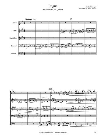 Honegger Fugue Double Reed Quintet