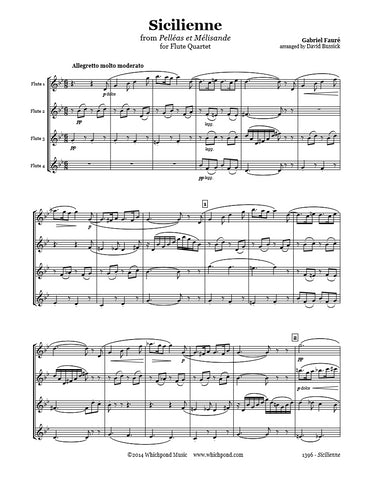 Fauré Sicilienne Flute Quartet