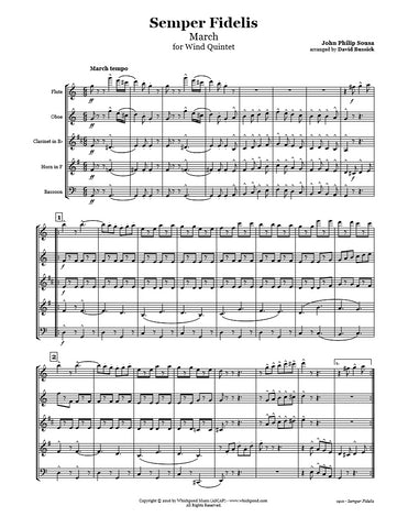 Sousa Semper Fidelis March Wind Quintet