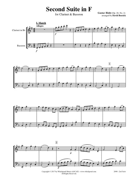 Holst Second Suite Clarinet/Bassoon Duet