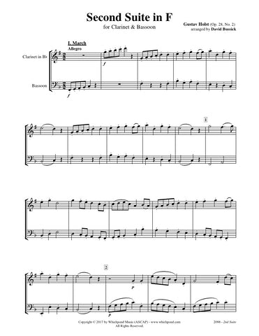 Holst Second Suite Clarinet/Bassoon Duet