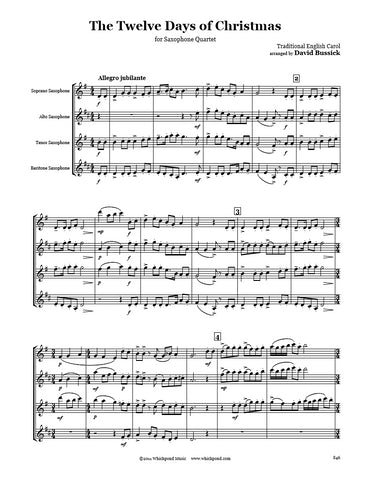 12 Days Of Christmas Saxophone Quartet
