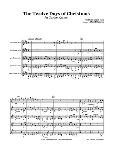 12 Days Of Christmas Clarinet Quintet