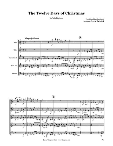 12 Days Of Christmas Wind Quintet