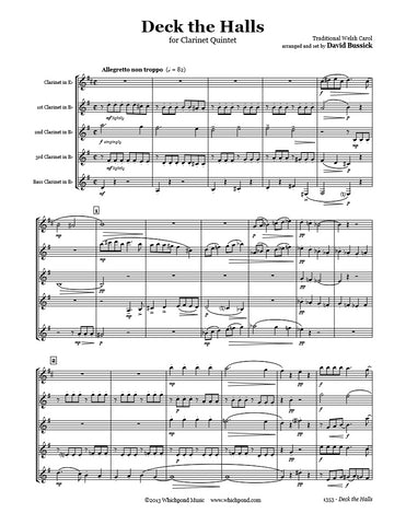 Deck The Halls Clarinet Quintet
