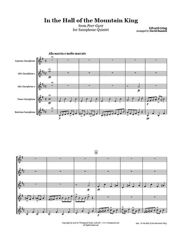 Grieg Mountain King Saxophone Quintet