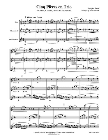 Ibert Cinq Pièces Flute/Clarinet/Sax Trio
