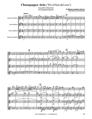 Mozart Champagne Aria Saxophone Quartet