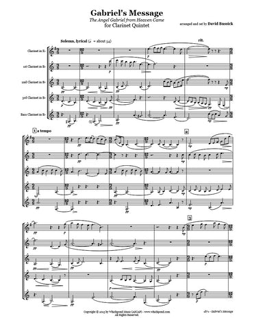 Gabriel's Message Clarinet Quintet