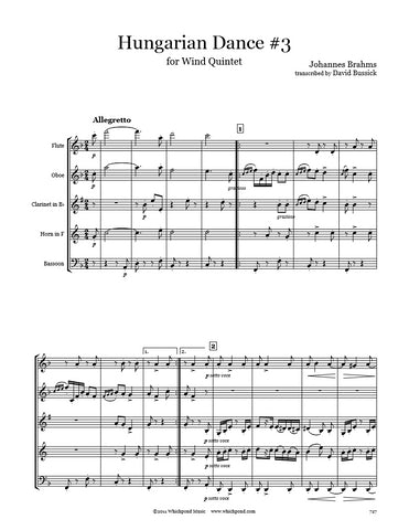 Brahms Hungarian Dance #3 Wind Quintet