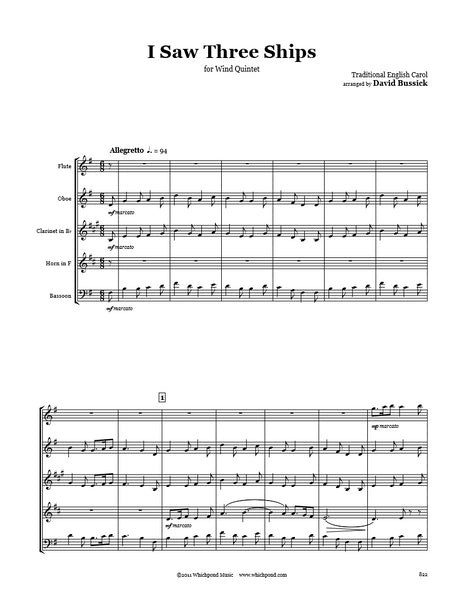 I Saw 3 Ships Wind Quintet