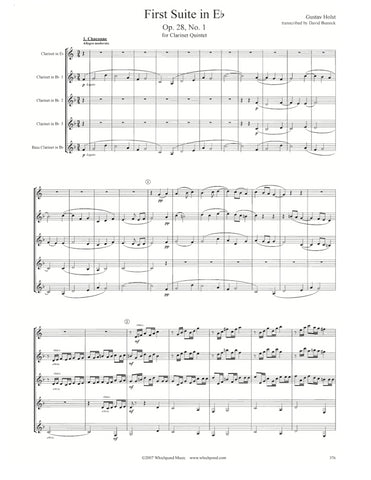 Holst First Suite Clarinet Quintet