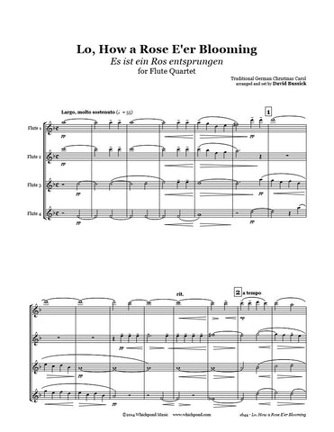 Lo How a Rose E'er Blooming Flute Quartet