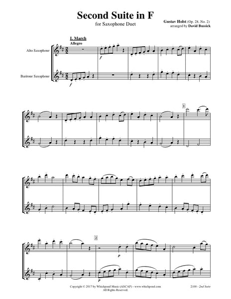 Holst Second Suite Alto/Baritone Sax Duet