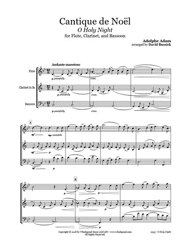 O Holy Night Flute/Clarinet/Bassoon Trio