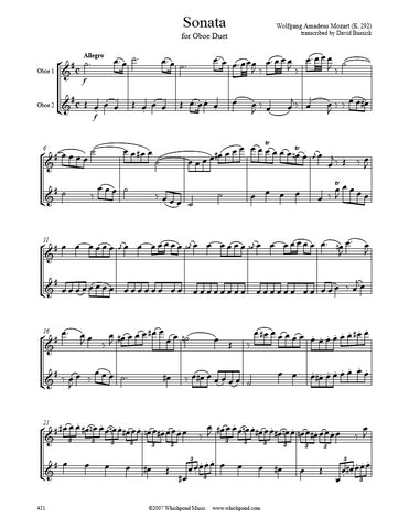 Mozart Sonata K. 292 Oboe Duet