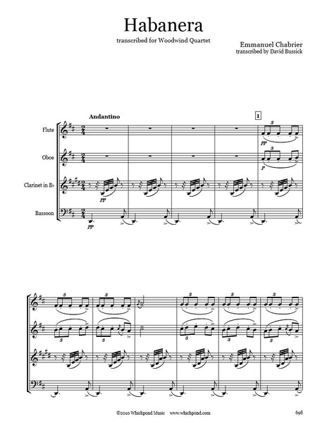 Chabrier Habanera Wind Quartet