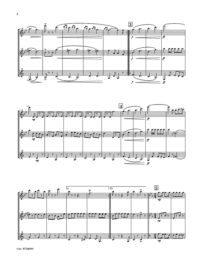 Sousa El Capitan March Trio Whichpond Music