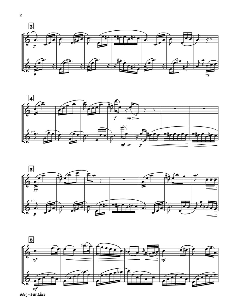 Beethoven Für Elise Alto/Baritone Sax Duet Whichpond Music