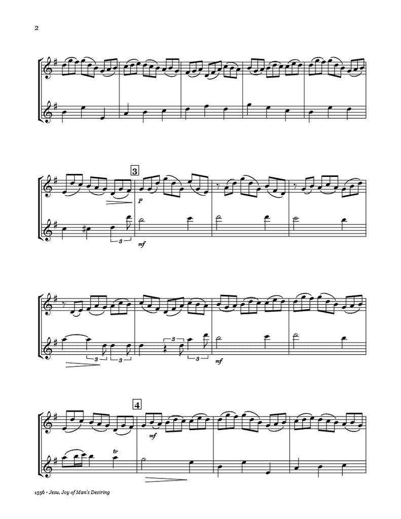 Bach Jesu Joy of Man's Desiring Alto/Baritone Sax Duet PDF Sheet Music