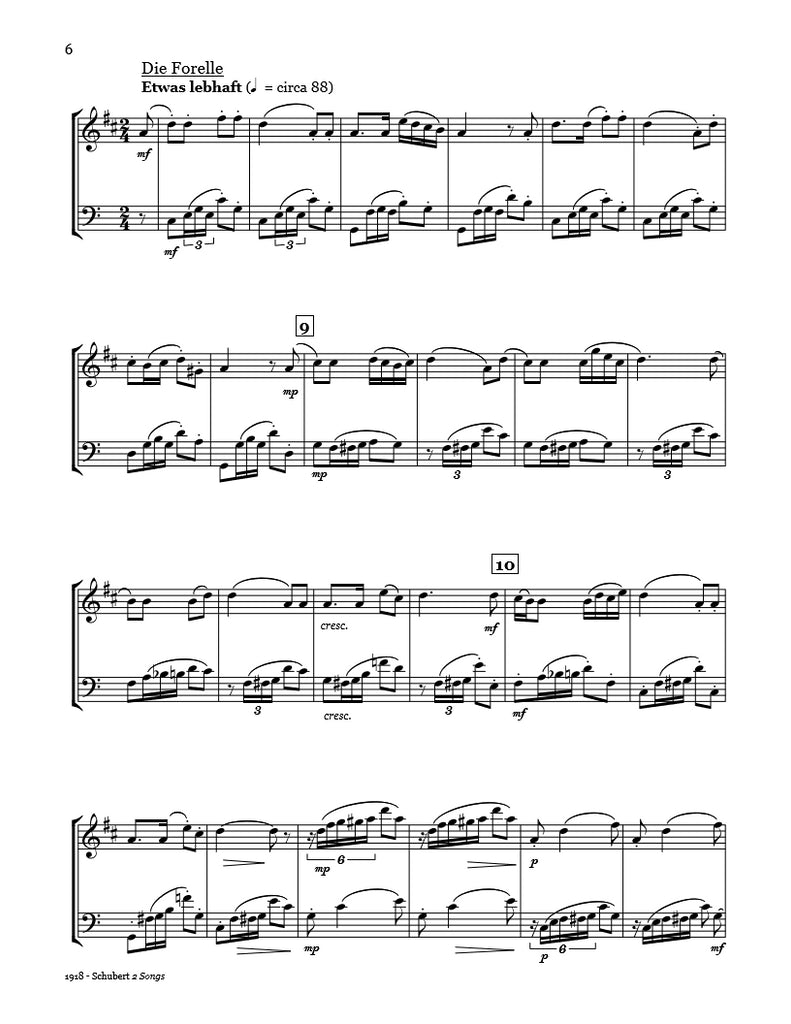 Schubert 2 Songs Duet Whichpond Music