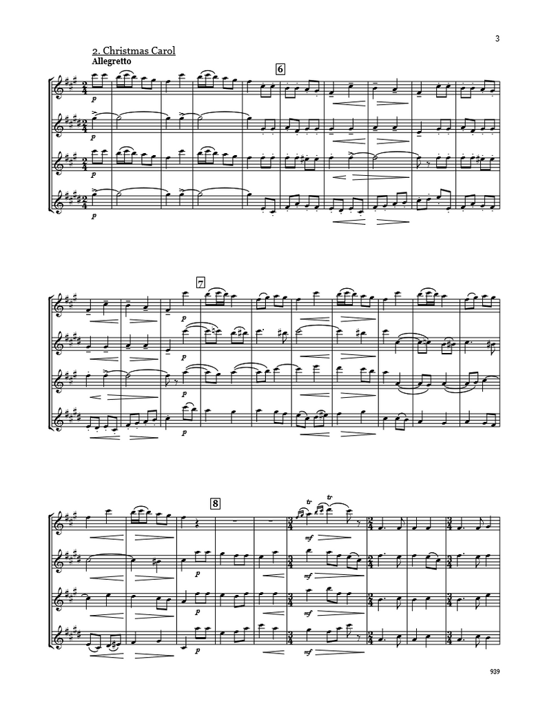 Lyadov 8 Russian Folk Songs Saxophone Quartet – Whichpond Music